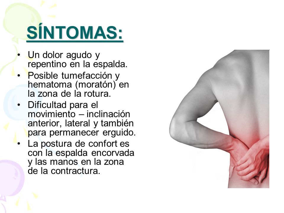 Contractura muscular espalda baja sintomas